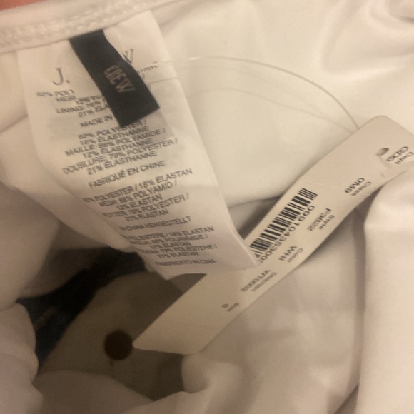 J Crew Mesh Open Back One Piece Swimsuit Sz 0 White New - Picture 3 of 3